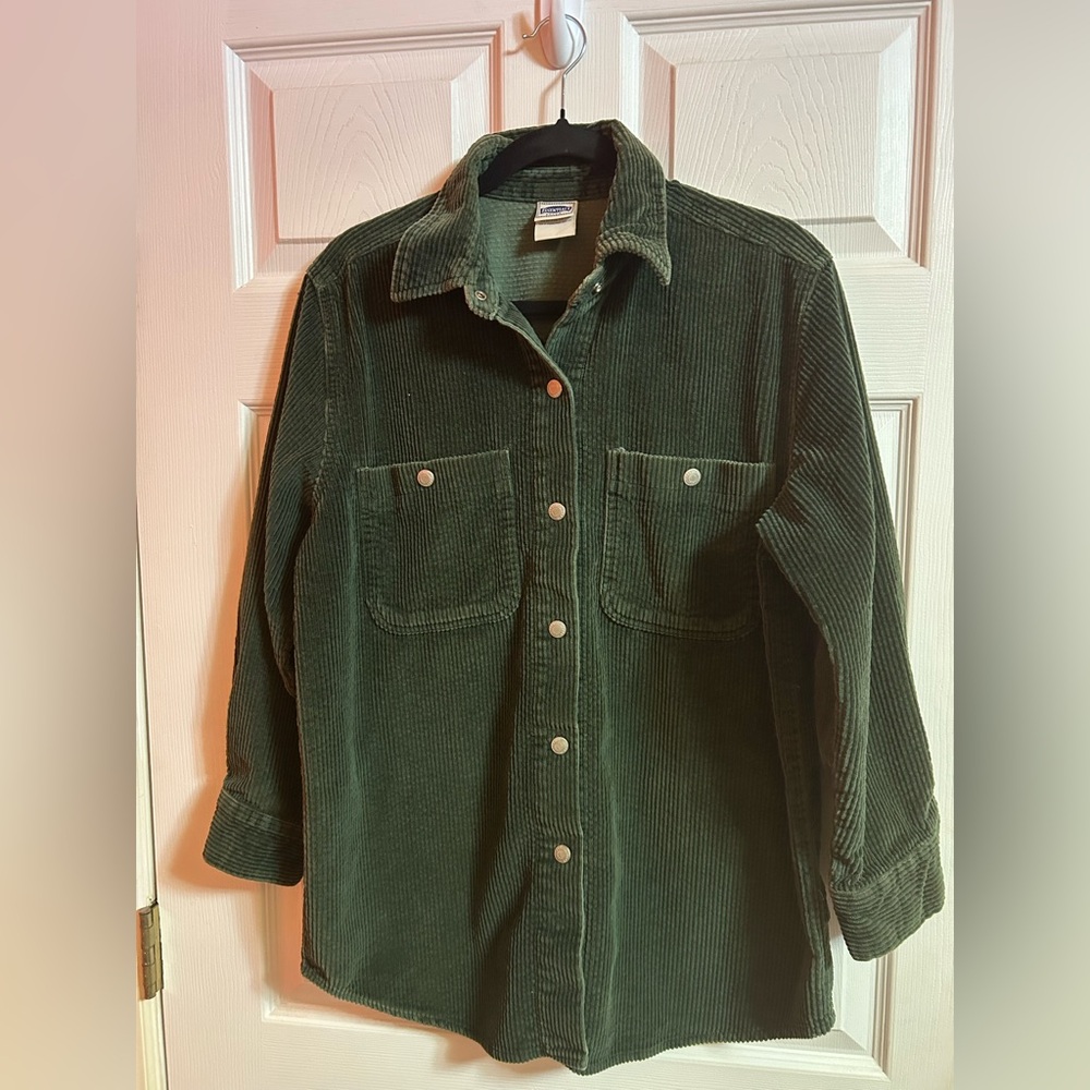 VTG Essentials Olive Green Corduroy Utility Jacket Size small